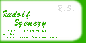 rudolf szenczy business card